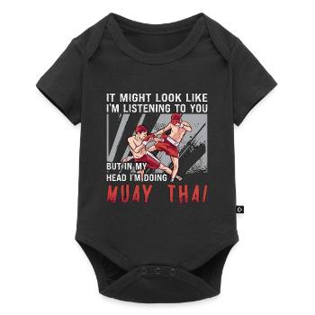 Muay Thai It Might Look Like Fighter Thai Boxing - Baby Premium short-sleeve bodysuit - black - Front