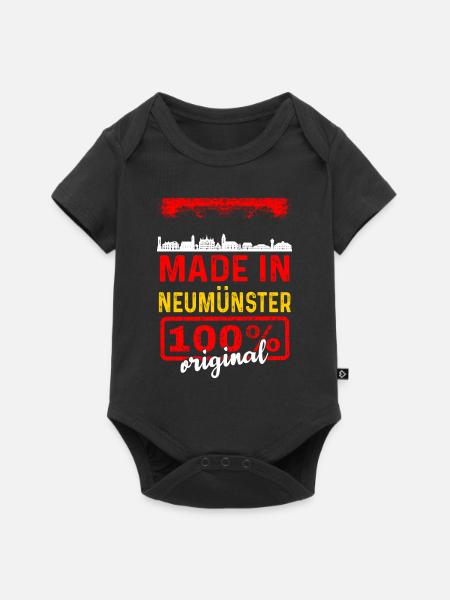 Neumünster Geschenk - Baby Premium Kurzarmbody - Schwarz