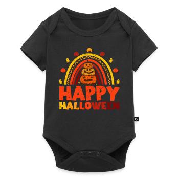 Halloween Rainbow Happy Hallowen avec citrouille - Body à manches courtes Premium Bébé - noir - Devant