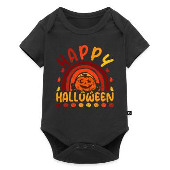 Halloween Rainbow Happy Hallowen avec citrouille - Body à manches courtes Premium Bébé - noir - Devant