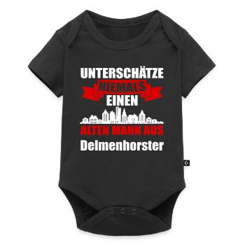 Unterschätze Niemals Einen Alten Mann Aus Delmenho - Baby Premium Kurzarmbody - Schwarz - Vorne