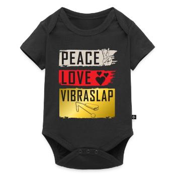 Peace Love Vibraslap Instrument - Body à manches courtes Premium Bébé - noir - Devant