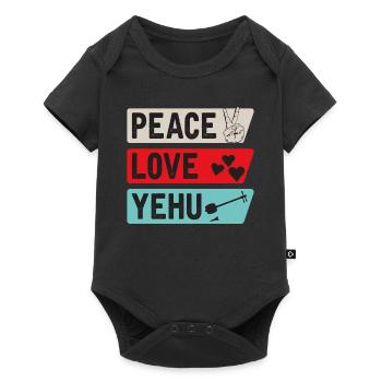 Peace Love Yehu Music Instrument - Baby Premium Kurzarmbody - Schwarz - Vorne