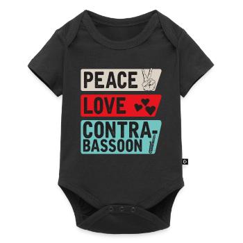Peace Love Contrabasson Instrument - Body à manches courtes Premium Bébé - noir - Devant