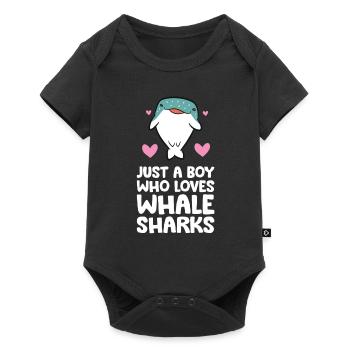 Juste un garçon qui aime les requins-baleines - Body à manches courtes Premium Bébé - noir - Devant