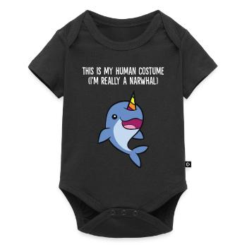 C’est mon costume humain je suis vraiment - Body à manches courtes Premium Bébé - noir - Devant