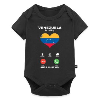 Venezuela is calling Venezuela Heart Souvenir - Baby Premium short-sleeve bodysuit - black - Front