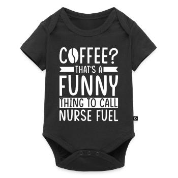 Dicton du café infirmier - Body à manches courtes Premium Bébé - noir - Devant