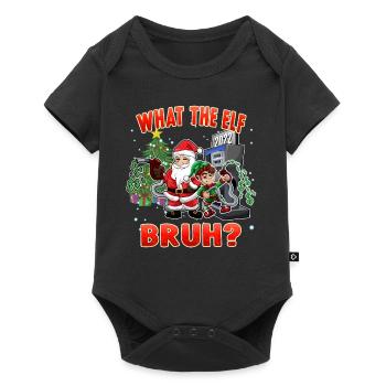 Funny Santa and Elf What the Elf Bruh Christmas - Baby Premium short-sleeve bodysuit - black - Front
