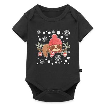 Paresseux Père Noël Amoureux des animaux xMas PJ - Body à manches courtes Premium Bébé - noir - Devant