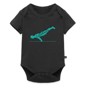 Handstand Calisthenics Fitness Workout - Baby Premium short-sleeve bodysuit - black - Front