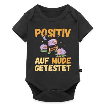 Positiv auf Müde getestet Schafe Fun - Baby Premium Kurzarmbody - Schwarz - Vorne