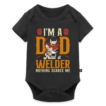 Welder Welding Dad Father Vintage - Baby Premium short-sleeve bodysuit - black - Front