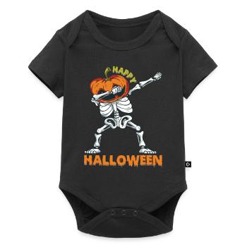 Joyeux Halloween Squelette Citrouille Halloween Dabbing - Body à manches courtes Premium Bébé - noir - Devant