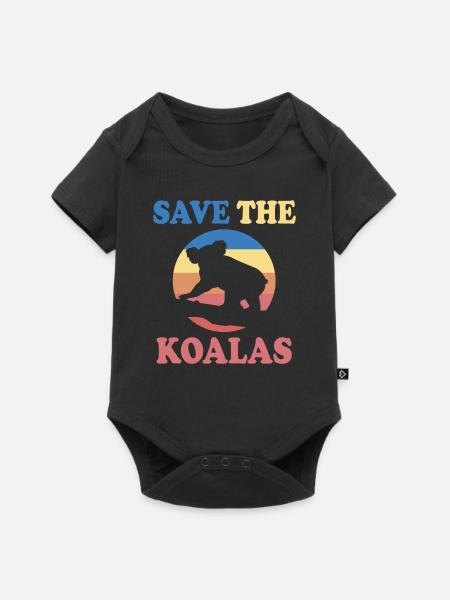 Save The Koalas Outfit - Baby Premium Kurzarmbody - Schwarz