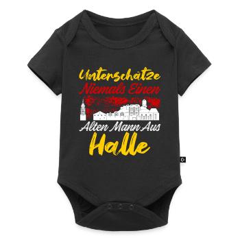 Unterschätze Niemals Einen Alten Mann Aus Halle - Baby Premium Kurzarmbody - Schwarz - Vorne