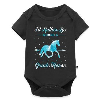 Riding On A First-Class Horse - Baby Premium short-sleeve bodysuit - black - Front