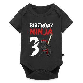 Birthday Party 3 Years Old Japanese Ninja Birthday - Baby Premium short-sleeve bodysuit - black - Front