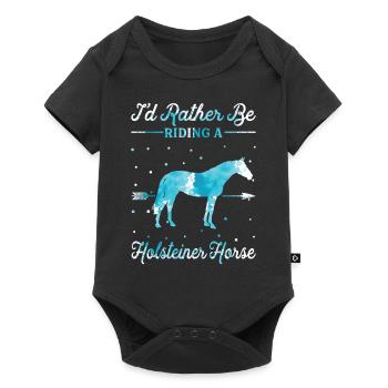 Riding a Holsteiner Horse - Baby Premium short-sleeve bodysuit - black - Front