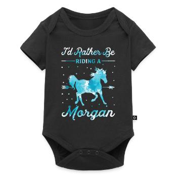 Reiten Eines Morganpferdes - Baby Premium Kurzarmbody - Schwarz - Vorne