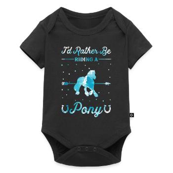 Riding a pony - Baby Premium short-sleeve bodysuit - black - Front
