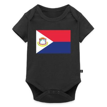Offizielle Sint Maarten Flagge Maartener Country Pride - Baby Premium Kurzarmbody - Schwarz - Vorne