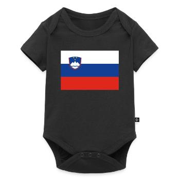 Drapeau officiel de la Slovénie Pays slovène - Body à manches courtes Premium Bébé - noir - Devant