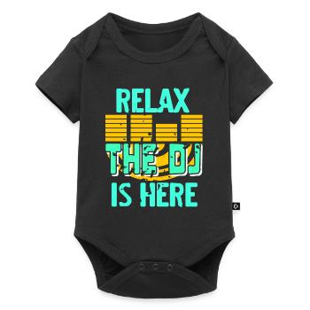 RELAX The DJ Is Here T-shirt rétro Deejay cool - Body à manches courtes Premium Bébé - noir - Devant