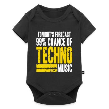 Les prévisions de ce soir 99 % Chance Techno Music - Body à manches courtes Premium Bébé - noir - Devant