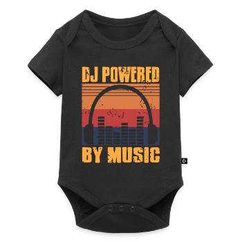Retro Vintage DJ Powered By Music Cool DJ Designs - Baby Premium short-sleeve bodysuit - black - Front
