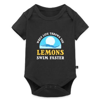 When Life Throws You Lemons, Swim Faster Swimming - Baby Premium short-sleeve bodysuit - black - Front