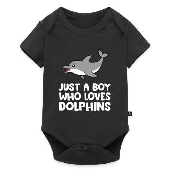 Just a Boy Who Loves Dolphins Funny Bottlenose - Baby Premium short-sleeve bodysuit - black - Front