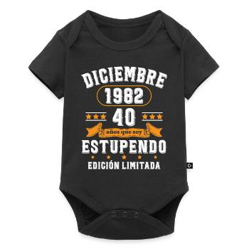 40 Ans Anniversaire Vintage Né(e) en Décembre 1982 - Body à manches courtes Premium Bébé - noir - Devant