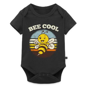 Bee Cool Bienen Imker Nachhaltigkeit Klimaschutz U - Baby Premium Kurzarmbody - Schwarz - Vorne