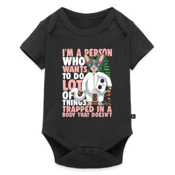 I'm A Person Who Wants To Do Lot Of Things - Baby Premium Kurzarmbody - Schwarz - Vorne