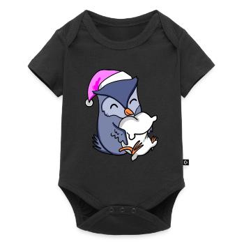 Owl with pillow and sleeping cap - Baby Premium short-sleeve bodysuit - black - Front