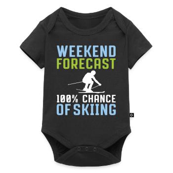 Wochenend Vorhersage 100% Chance Zum Skifahren - Baby Premium Kurzarmbody - Schwarz - Vorne