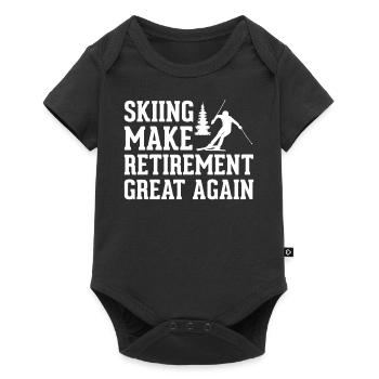 Grand-père skieur à la retraite - Body à manches courtes Premium Bébé - noir - Devant