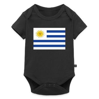 Drapeau officiel uruguayen Fierté du pays uruguayen - Body à manches courtes Premium Bébé - noir - Devant