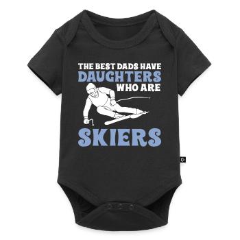 The best fathers have daughters who are skiers - Baby Premium short-sleeve bodysuit - black - Front