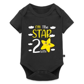 Fille d’anniversaire de 2 ans à The Star With 2 - Body à manches courtes Premium Bébé - noir - Devant