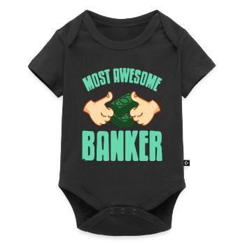 Le plus génial Banker Cool Drôle T-Shirt Rétro - Body à manches courtes Premium Bébé - noir - Devant