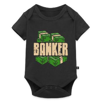 Retro Vintage Awesome BANKER Designs T-Shirt - Body à manches courtes Premium Bébé - noir - Devant