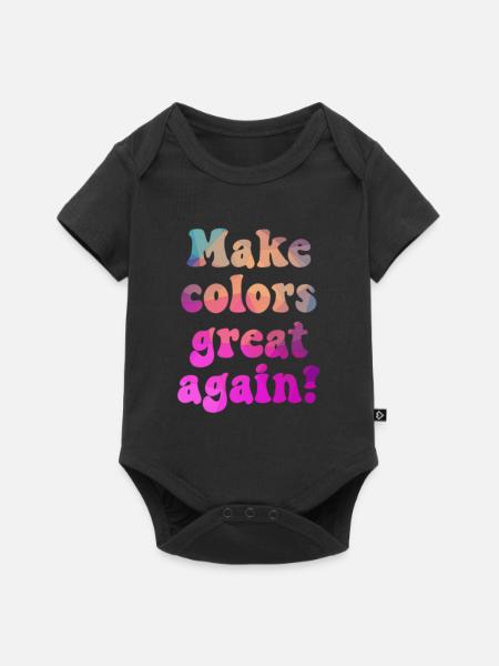 Make colors great again für eine bunte Welt - Baby Premium Kurzarmbody - Schwarz