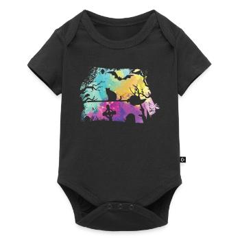 Witch Cat Animals Silhouette Halloween Memorial Park - Baby Premium short-sleeve bodysuit - black - Front