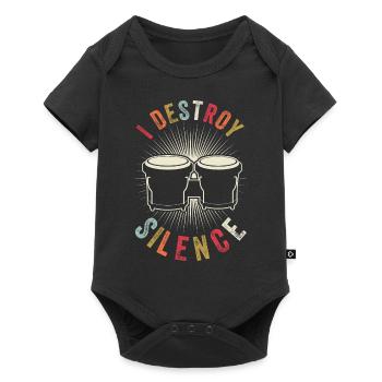 Stille Zerstören - Vintage Bongo -Trommeln - Baby Premium Kurzarmbody - Schwarz - Vorne