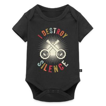 Je détruis le silence - Vintage Banjo - Body à manches courtes Premium Bébé - noir - Devant