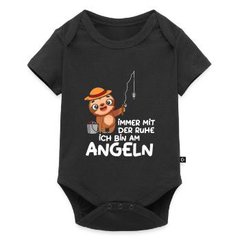 Immer mit der Ruhe ich bin am Angeln Faultier - Baby Premium Kurzarmbody - Schwarz - Vorne