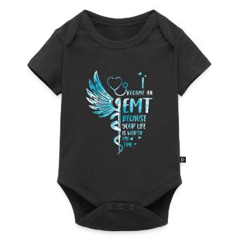 Life is worth it - EMT - Baby Premium short-sleeve bodysuit - black - Front