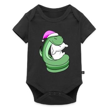 Serpent avec oreiller et bonnet de couchage - Body à manches courtes Premium Bébé - noir - Devant